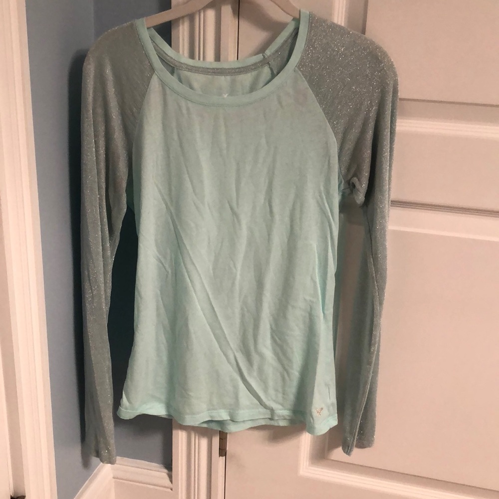 Mint blue long sleeve tee